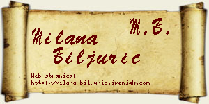 Milana Biljurić vizit kartica